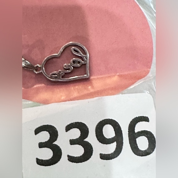 PENDANT NECKLACE FLOATING OPEN HEART LOVE DIAMOND ACCENT 15’ 925 SILVER 3396 B - Picture 10 of 11